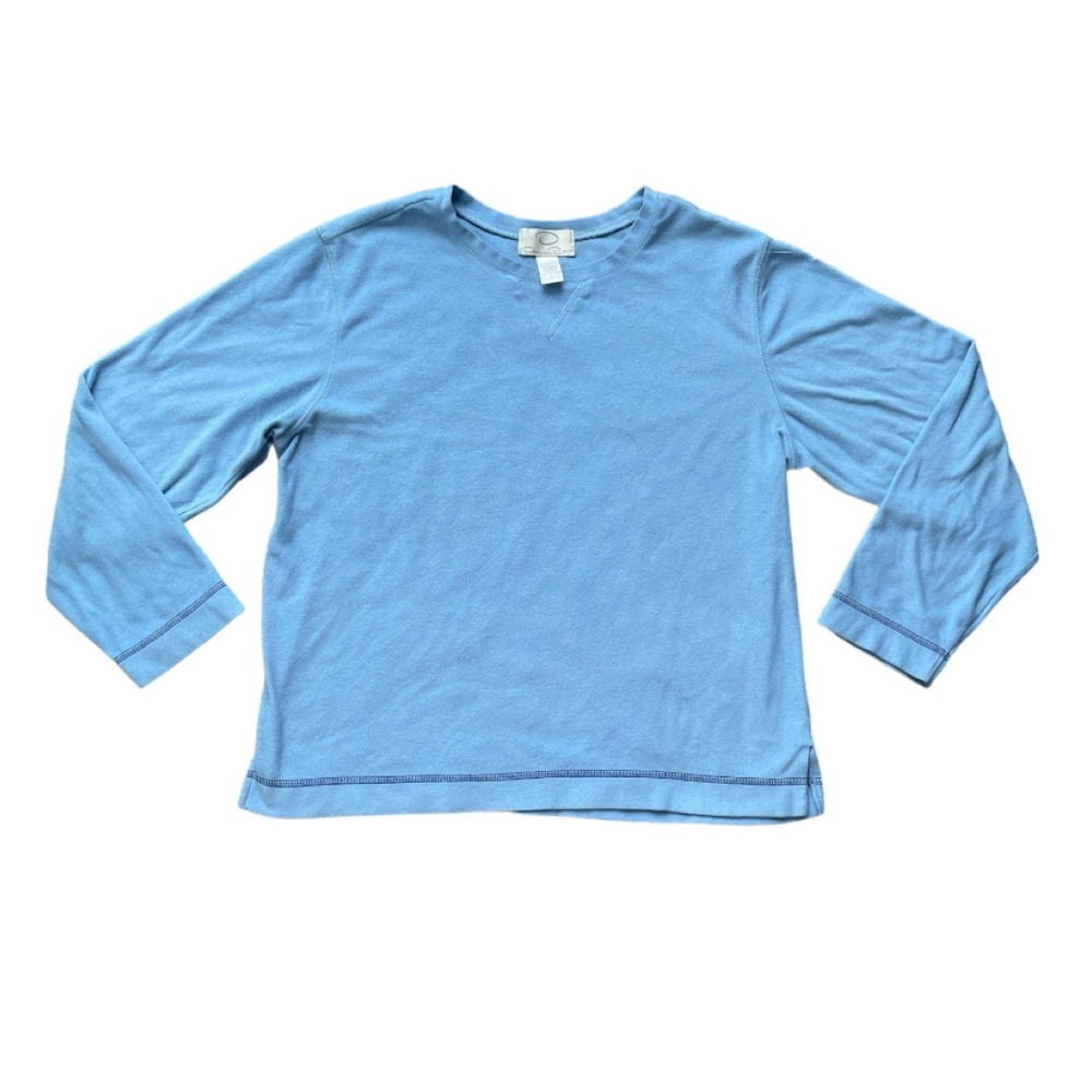 Oscar de la Renta Blue Fleece Sweatshirt Size Small